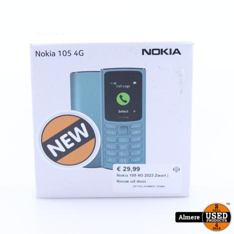 Nokia 105 4G 2023 Zwart | Nieuw uit doos