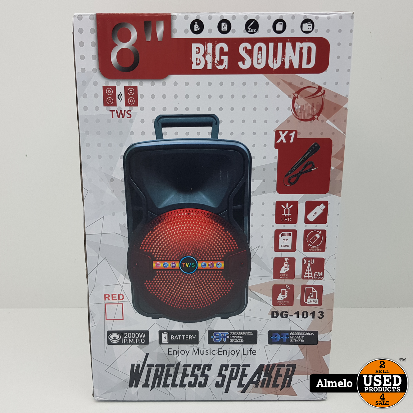 Zeeanemoon Huh Donau Big sound Big Sound 8 inch Wireless Speaker Zwart *Nieuw geseald* - Used  Products Almelo