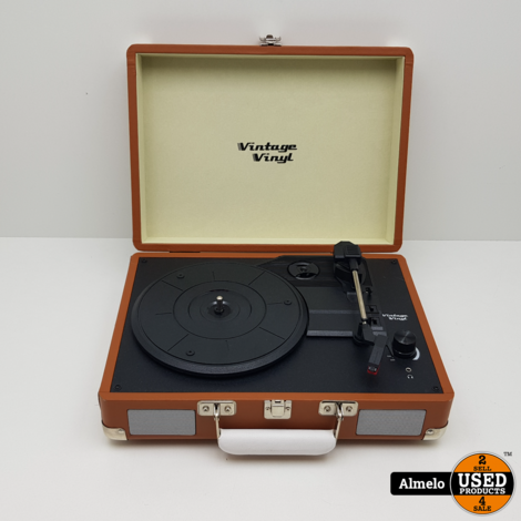 Vintage Vinyl kofferplatenspeler - Platenspeler - Bruin