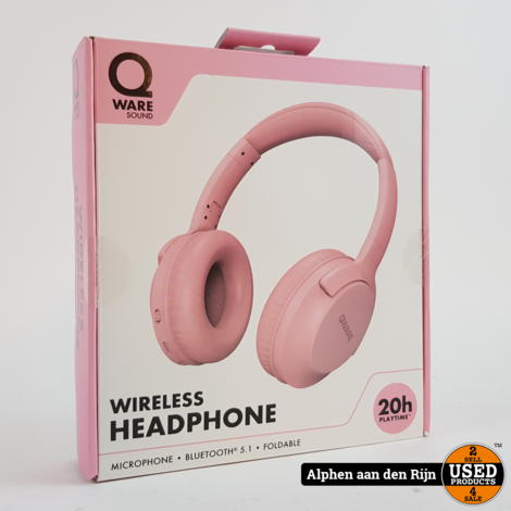 Qware Bluetooth opvouwbare koptelefoon roze