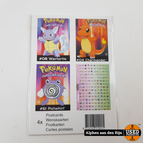 Pokemon kaarten - wenskaarten Origineel Nintendo 1998 - Wartortle