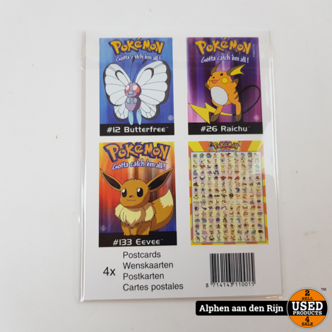 Pokemon kaarten - wenskaarten Origineel Nintendo 1998 - Eevee