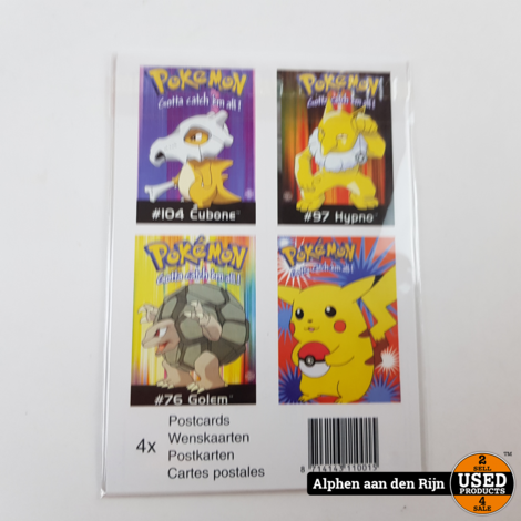 Pokemon kaarten - wenskaarten Origineel Nintendo 1998 - Golem