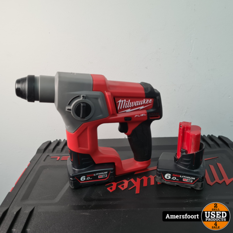 Milwaukee M12 ch-602x | Accu Boorhamer | 2x 6.0Ah Accu | Lader