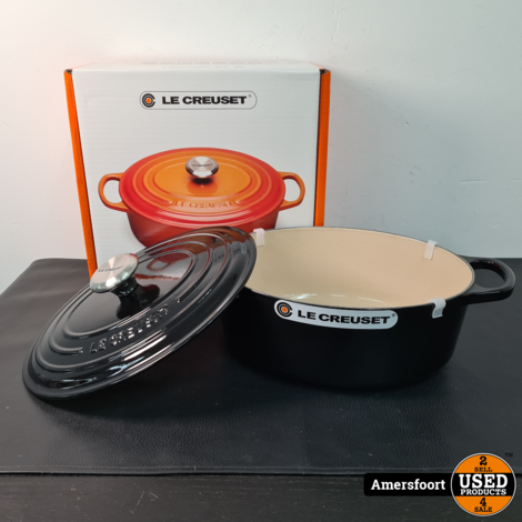 Le Creuset Ovaal | Zwart | Braadpan 27CM | Nieuw