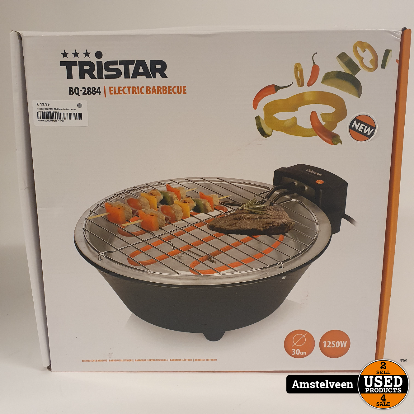 Tristar BQ-2884 Elektrische barbecue 30 cm | Nieuw Used Amstelveen
