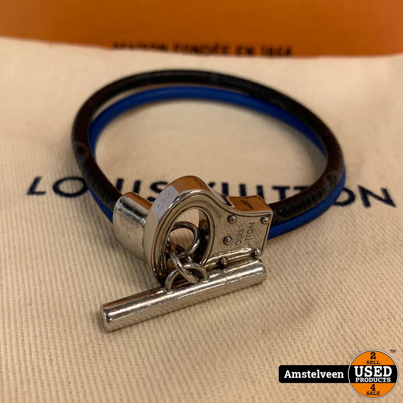 Louis Vuitton Archive Bracelet Brass and Leather Black 61793198