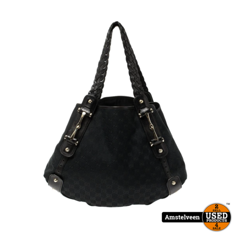 Gucci Pelham Medium GG Canvas Hobo Bag Black 137621