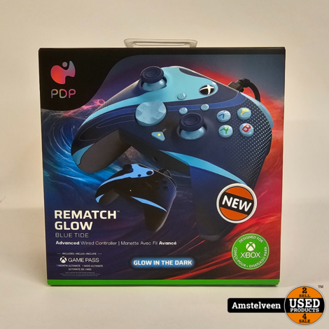 PDP Gaming Rematch Wired Controller Blue Tide Glow in the Dark | Nieuw