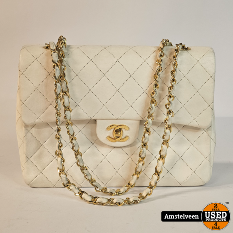 Chanel Timeless White 1986-1988 CC Classic Double Flap Bag