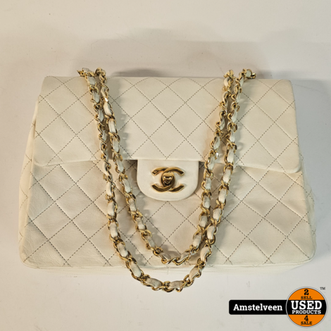 Chanel Timeless White 1986-1988 CC Classic Double Flap Bag