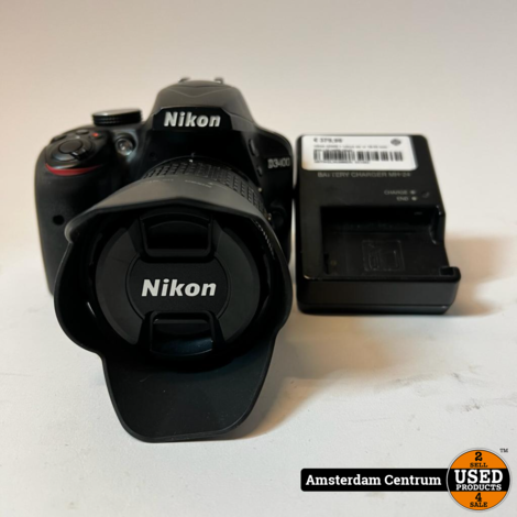Nikon D3400 + nikon dx vr 18-55 mm lens | In nette staat