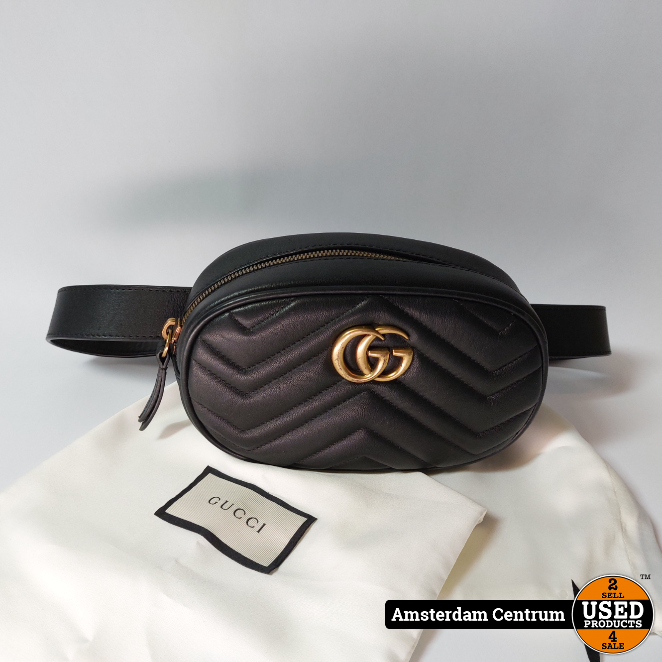 plan Legende slank Gucci Calfskin Matelasse GG Marmont Belt Bag 85 34 Black - Used Products  Amsterdam Centrum