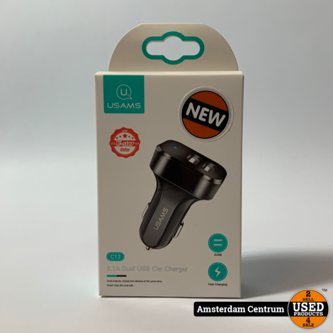 USAMS C13V Dual USB Car Charger - Nieuw