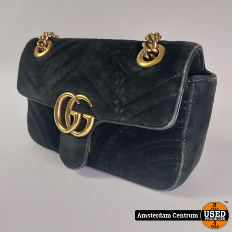 Gucci 445744 GG Marmont Mini Velvet Bag Black - Incl. Garantie