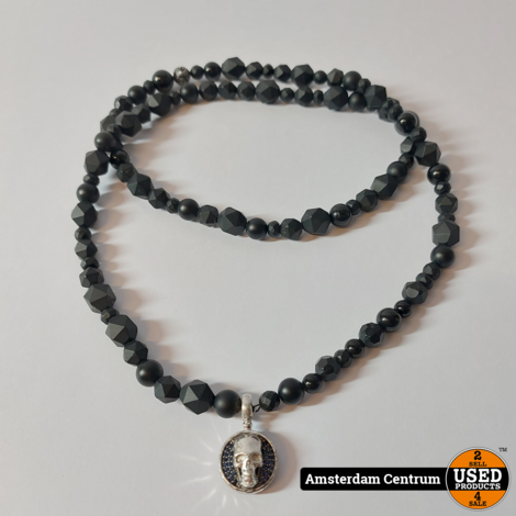 Protection Skull Blue Sapphire Necklace