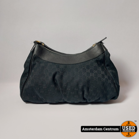 Gucci Black GG Canvas Abbey D-Ring Vintage Shoulder Bag - Excl. Bon