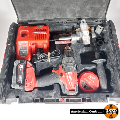 Milwaukee M18 ONEPD Slagboormachine + 5.0Ah Accu & Lader - Incl. Garantie