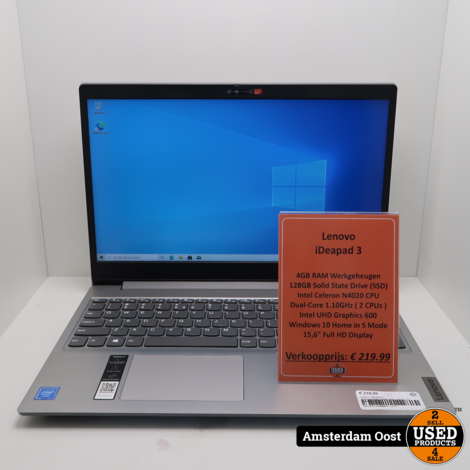 Lenovo iDeapad 3 Celeron/4GB/128GB SSD Laptop | in Nette Staat