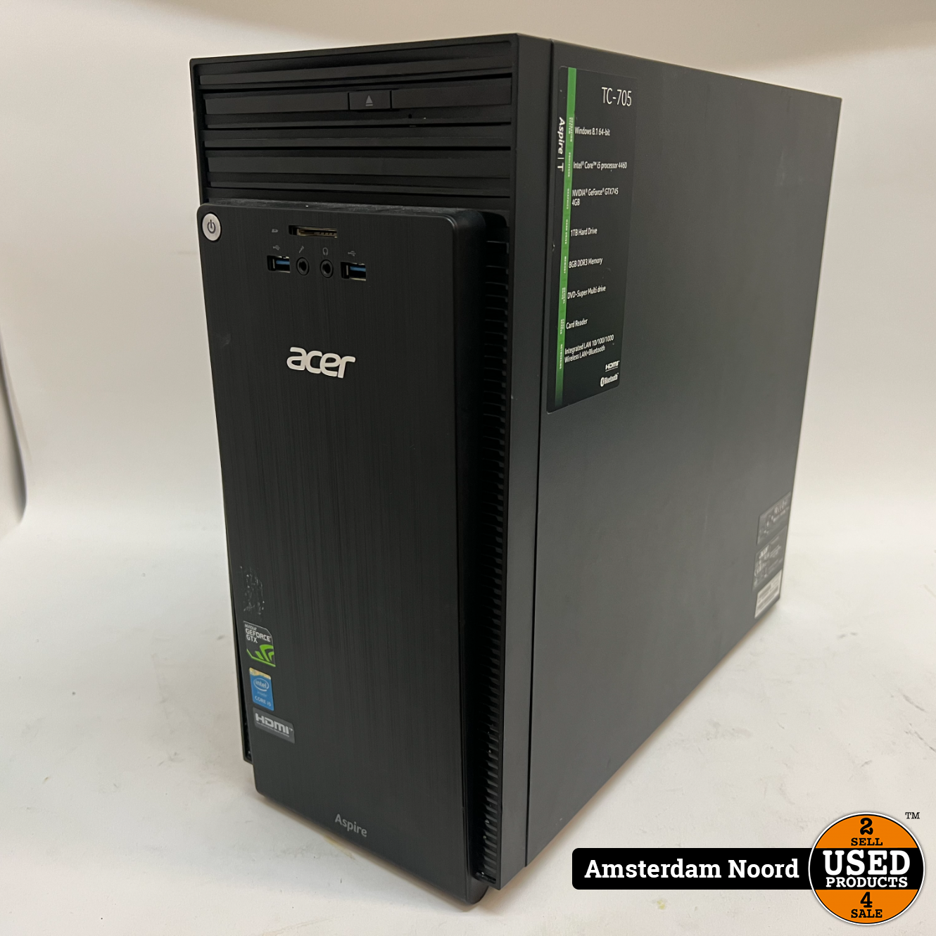 Altijd laser Belastingen Acer Aspire TC-705 Desktop PC - i5-4460/8GB/1TB/GTX745/W10 - Used Products  Amsterdam Noord