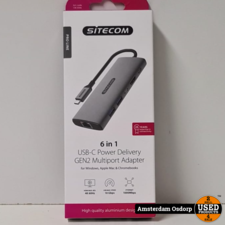 SITECOM 6 in 1 USB-C PD GEN2 Multi-Adapter | NIEUW!