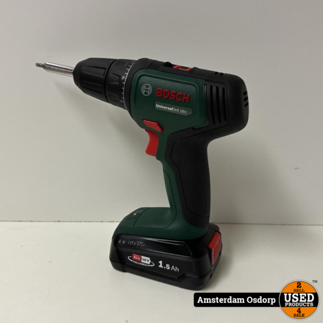 Bosch Universal Drill 18V body + 1,5 Ah Accu | zeer nette staat