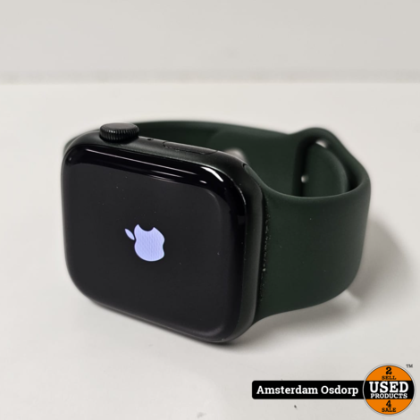 Apple watch series 7 45mm zwart groen sportband | nette staat