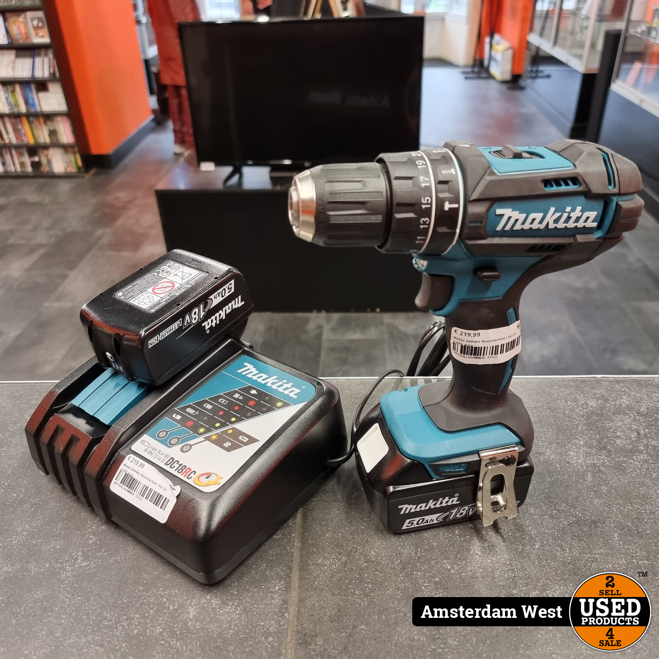 Ontwapening wazig universiteitsstudent Makita DHP482 Boormachine | Incl 2x 5.0Ah accu - Used Products Amsterdam  West