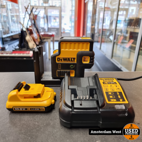 DeWalt DCE085G Kruislijnlaser met 10.8V 2.0Ah Accu &amp; oplader