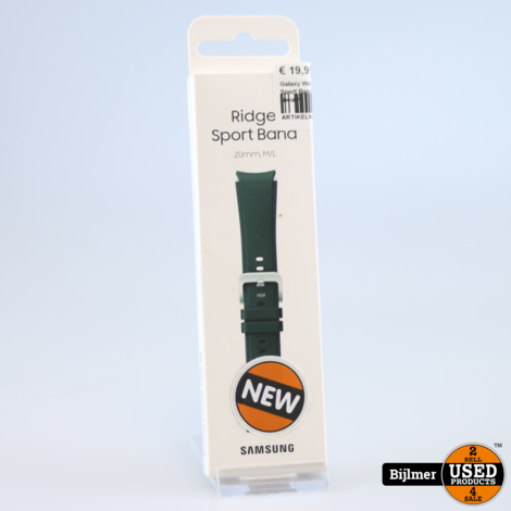 Galaxy Watch 4 Horloge Band: Ridge Sport Band 20mm M/L Donkergroen | Nieuw