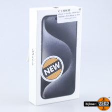 iPhone 15 Pro Max 256GB Black Titanium + Bon | Nieuw uit doos