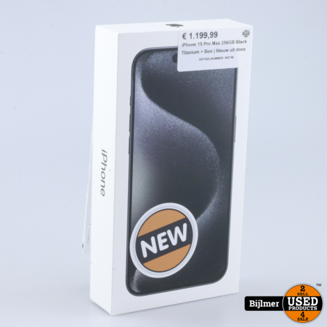 iPhone 15 Pro Max 256GB Black Titanium | Nieuw Uit Doos