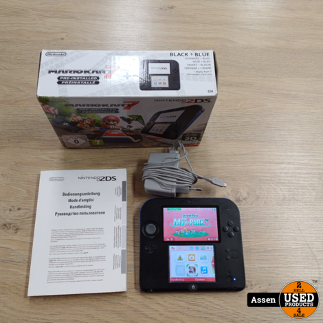 Nintendo 2DS Console Incl. Doos &amp; Mario Kart 7 & Tomodatchi Life I Krasje in het scherm