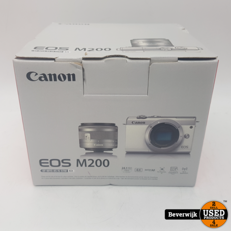 Canon EOS M200 systeemcamera Zwart + 15-45mm IS STM - NIEUW!