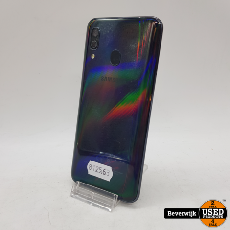 29-12 Samsung Galaxy A40 64GB Android 11 Dual Sim - In Goede Staat