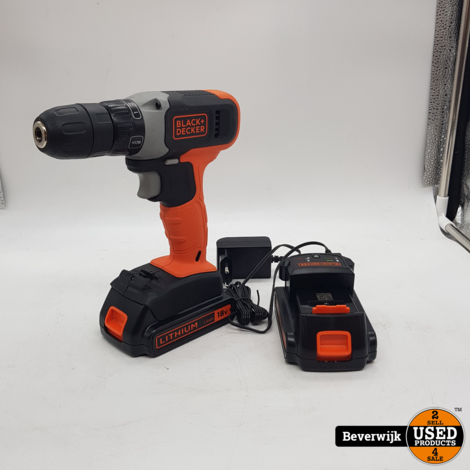 Black+Decker accuboormachine BCD001C2-QW 18V (2 accu’s) - In Nette Staat