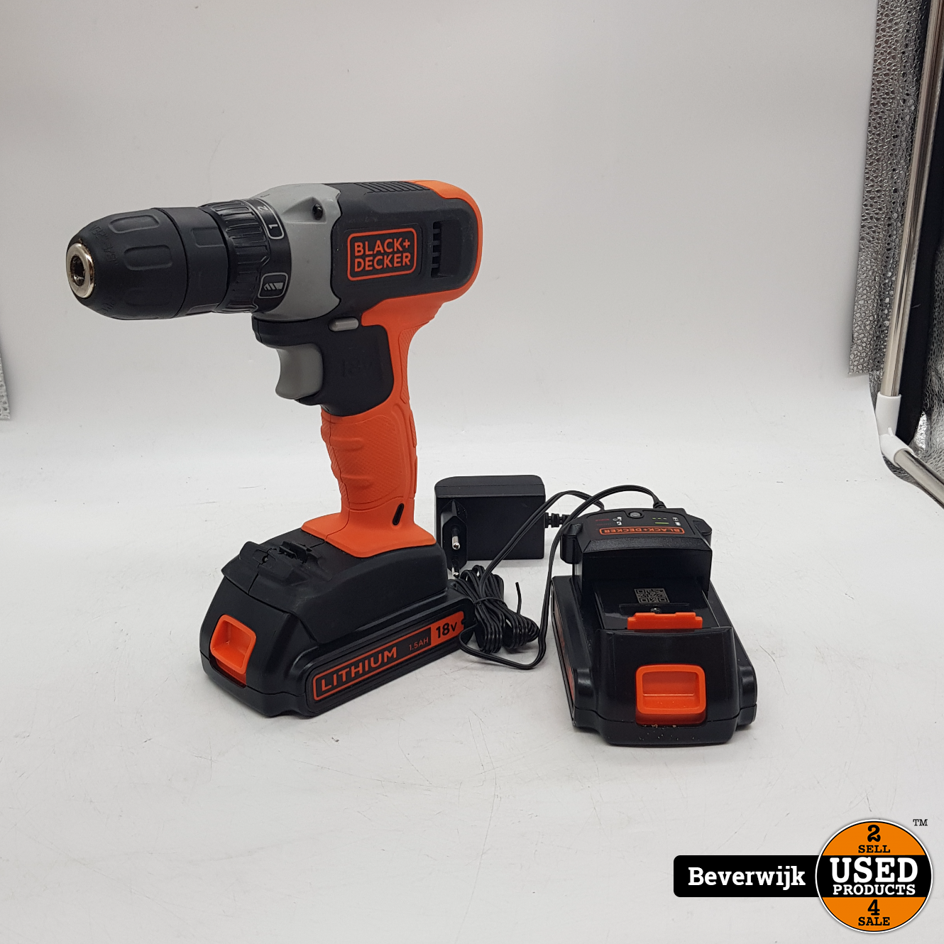 Black+Decker accuboormachine BCD001C2-QW 18V (2 accu's) - In Staat - Used Products