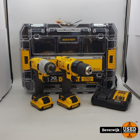 DeWalt DCK211D2T Boormachine &amp; Schroevendraaierset - In Nette Staat