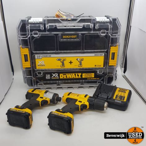 DeWalt DCK211D2T Boormachine &amp; Schroevendraaierset - In Nette Staat