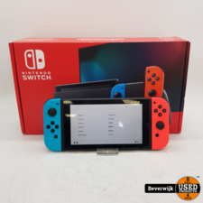 Nintendo Switch Spelcomputer | Roze / Blauw - In Nette Staat