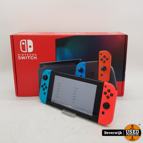 Nintendo Switch Spelcomputer | Roze / Blauw - In Nette Staat