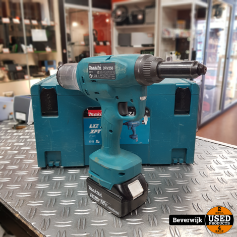 Makita DRV250ZJ Blindklinknageltang t/m 6,4 mm - In Goede Staat