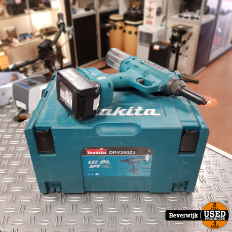 Makita DRV250ZJ Blindklinknageltang t/m 6,4 mm - In Goede Staat