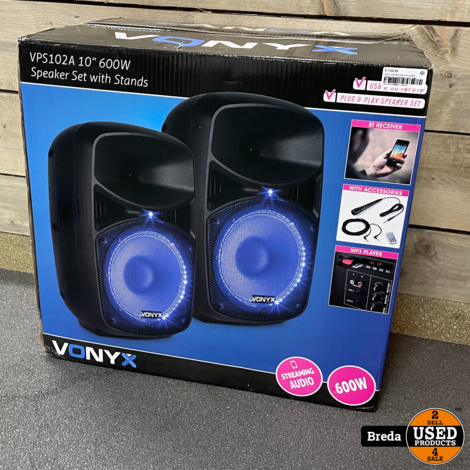 Vonyx VPS102A Plug en Play 600W speakerset | Compleet in doos | Met garantie