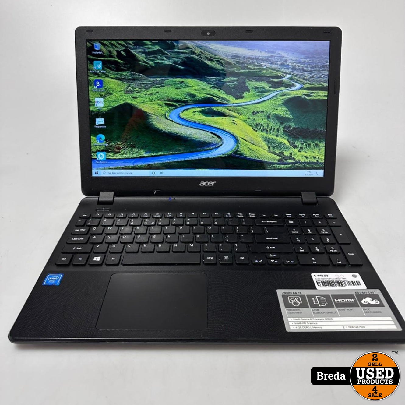 Acer Aspire ES1-531 Laptop | Intel Celeron N3050 4GB RAM 1TB HDD Intel HD Graphics Windows 10 | Met garantie - Used Breda