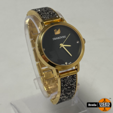 Swarovski Cosmic Rock Bangle Horloge Goud / Zwart | Klein model | Met garantie
