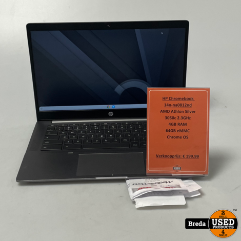 HP Chromebook 14b-na0812nd | AMD Athlon Silver 3050c 2.3GHz 4GB RAM 64GB eMMC Chrome OS | Met garantie