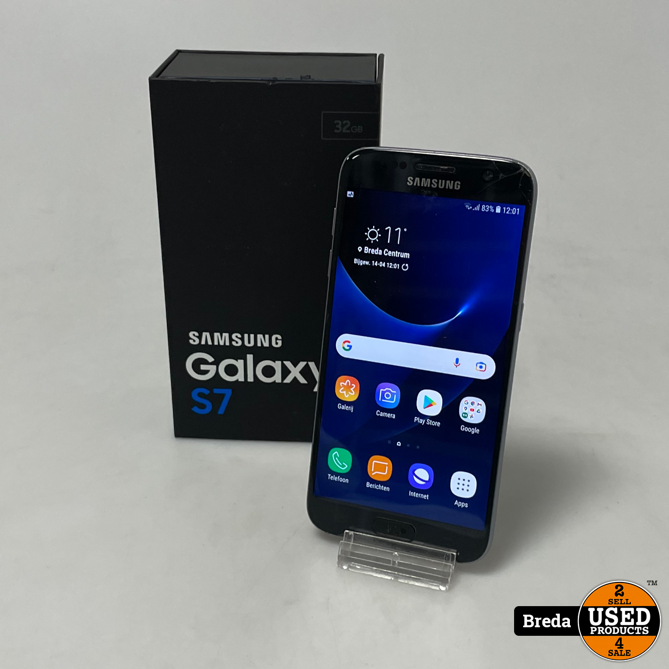 Samsung S7 32GB Zwart | Met schade | In doos | Android | Met garantie - Used Breda