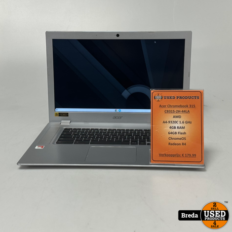 Acer Chromebook 315 CB315-2H-44LA | AMD A4-9320C 1.6 GHz 4GB RAM 64GB Flash ChromeOS Radeon R4 | Met garantie