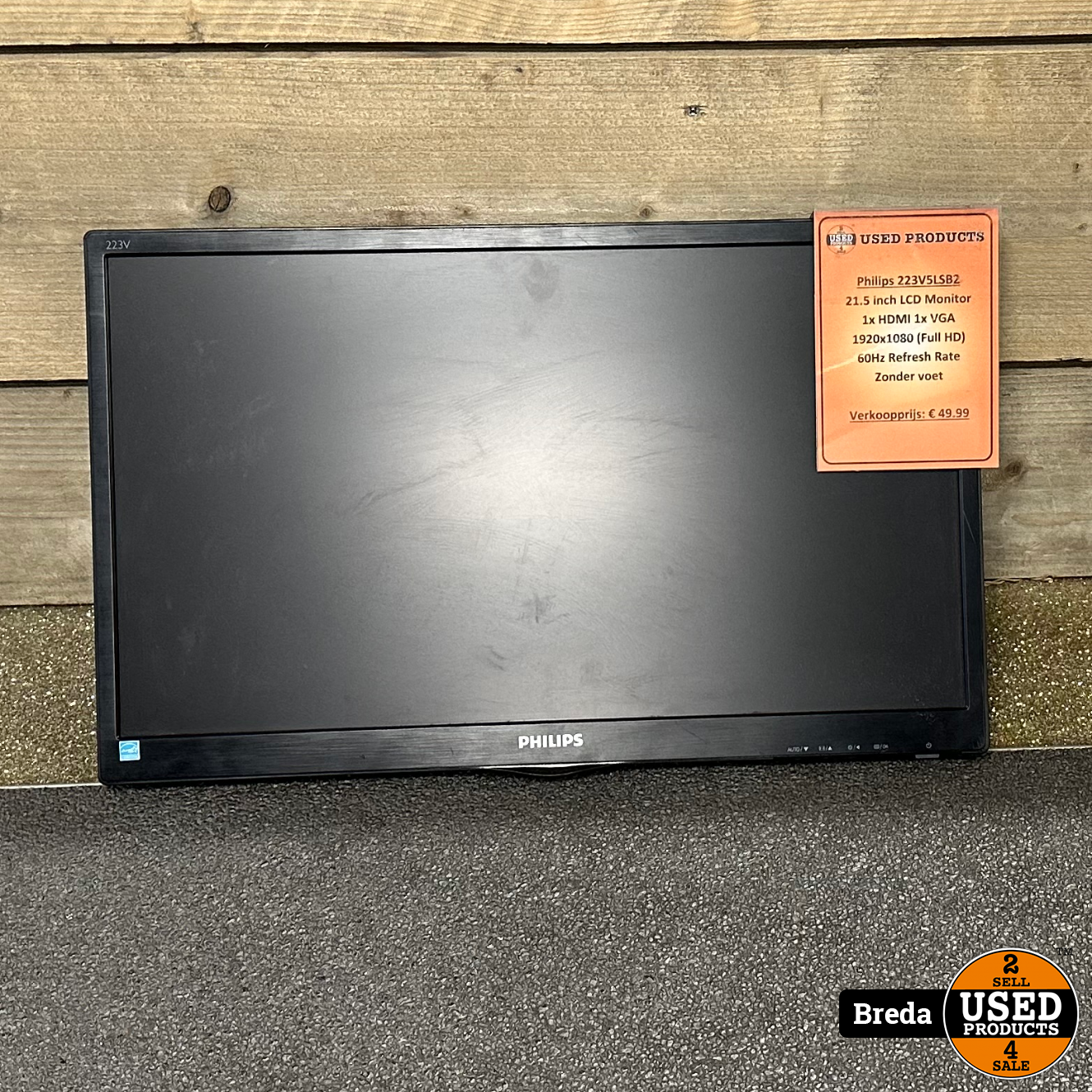 Philips 223V5LSB2 Monitor Zonder voet Met garantie Used Products